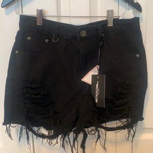 Ripped Denim Mom Shorts